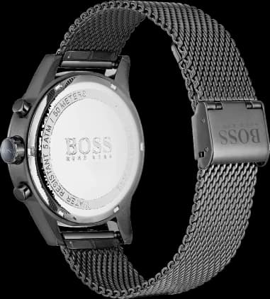 Montre Homme Hugo Boss Jet 1513677 bracelet en maille milanaise IP Noire vue 2