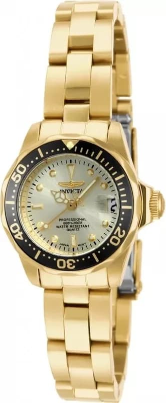 Montre Femme Invicta Pro Diver 14987 Dorée cadran noir