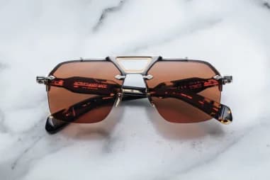 Lunettes de Soleil Jacques Marie Mage Silvertone aviator roses en aluminum magnesium vue 4