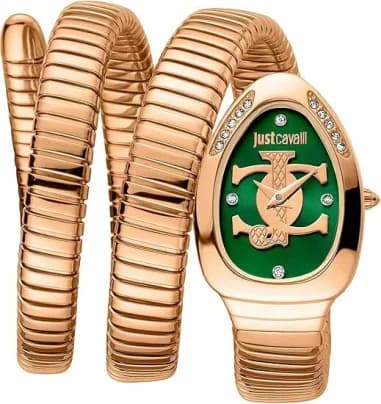 Montre Just Cavalli JC1L228M0055 en Acier Rose Gold et Cadran Vert