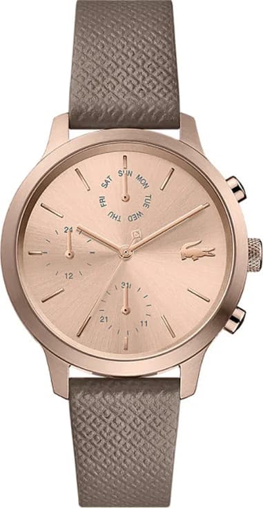 Montre Femme Lacoste 12.12 2001150 bracelet cuir marron cadran multifonctions