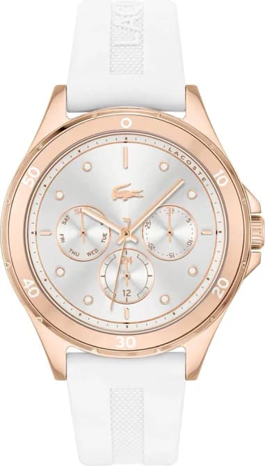 Montre Femme Lacoste Swing 2001244 bracelet silicone blanc cadran multifonctions