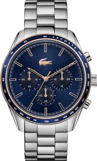 Montre Homme Lacoste Boston 2011081 bracelet acier argenté cadran bleu