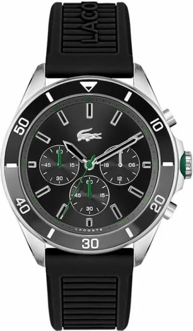 Montre Lacoste 2011152 Tiebreaker Bracelet Silicone Noir et Cadran Multifonctions
