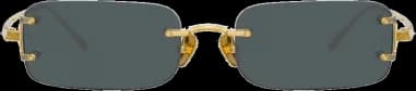 Lunettes de soleil Linda Farrow Taylor LFL1131 forme rectangulaire plaqué or vue 2