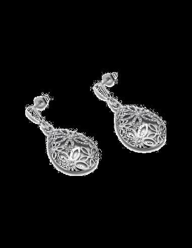 Boucles d'oreilles Lotus Rainbow LS1714-4/1 motifs fleurs argentées