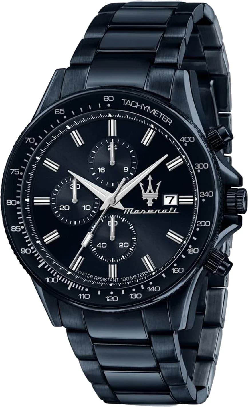 Montre Homme Maserati Sfida R8873640023 bleue bracelet maillons acier