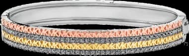 Michael Kors Bracelet jonc monogramme tricolore en argent 925 plaqué or 14 carats