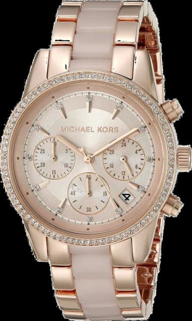 Montre Michael Kors MK6307 Bracelet Acétate Rose et Acier Or Rose