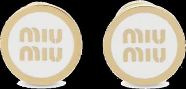 Boucles d'oreilles Miu Miu disque à logo embossé