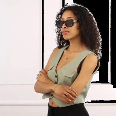 Lunettes de Soleil Miu Miu Glimpse MU 07YS forme rectangle en acétate vue 3