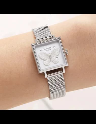 Montre Olivia Burton Papillon 3D OB16MB15 bracelet maille milanaise vue 3