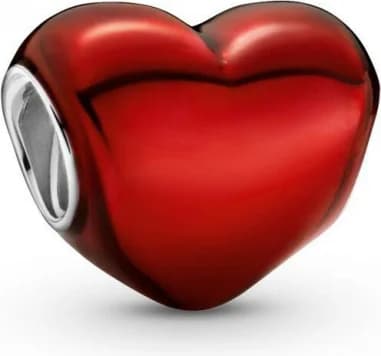Charm Pandora argent Cœur Rouge Métallique