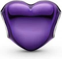 Charm Pandora argent Cœur Violet Métallique