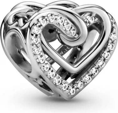 Charm Pandora argent Cœurs Entrelacés Scintillant