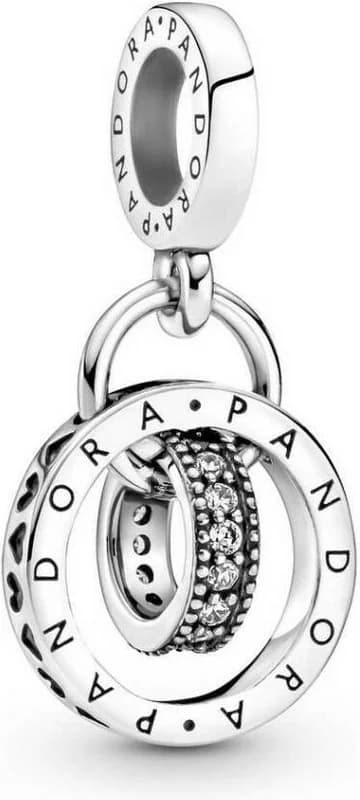 Charm Pandora argent Pendant Cercles Logo Pandora Pandora Signature