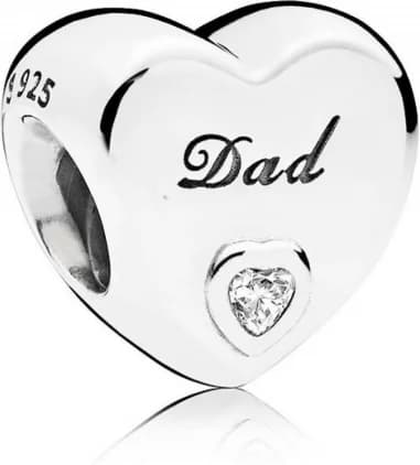 Charm Pandora Cœur Papa en Argent 925/1000, Réf. 796458CZ, pour Femme