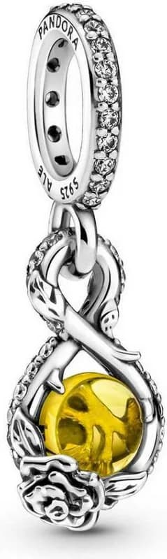 Charm Pandora Pendentif argent Belle Infini & Rose Disney x Pandora