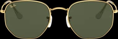 Lunettes de soleil Ray-Ban Hexagonal Flat Lenses RB3548 9196/31 dorés vert vue 3