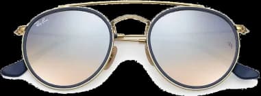 Lunettes de soleil Ray-Ban Round Double Bridge RB3647N 001/9U OR Verres dégradés miroir vue 2