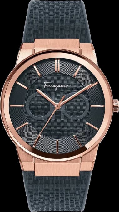 Montre Salvatore Ferragamo SFHP00420 Acier Rose Gold et Silicone Noir