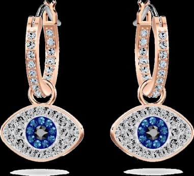Boucles d'oreilles Swarovski 5425857 Symbolica Oeil porte bonheur en métal plaqué or rose