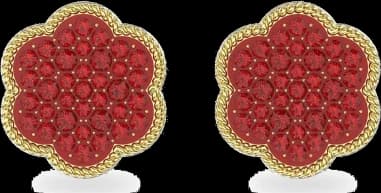 Boucles d'oreilles Swarovski Flower Of Fortune 5597670 plaqué or cristaux rouges