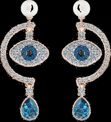 Boucles d'oreilles Swarovski Luckily Evil Eye 5425860 en métal plaqué or rose