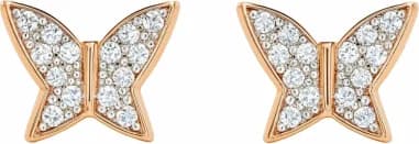 Boucles d’oreilles Swarovski Luna Pierced Papillons doré rosé & cristaux