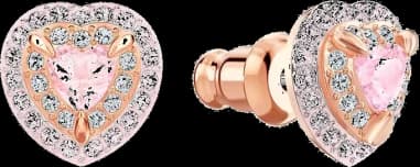 Boucles d'oreilles Swarovski One 5446995 plaqué or rose cristaux blancs