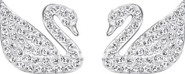 Boucles d'oreilles Swarovski Swan Lake 5177581 plaqué rhodium cristaux blancs