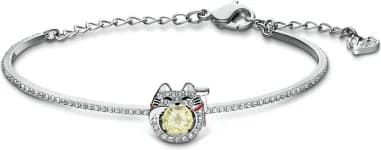 Bracelet jonc Swarovski Sparkling Dance Cat 5537487 plaqué rhodium incrusté de cristaux
