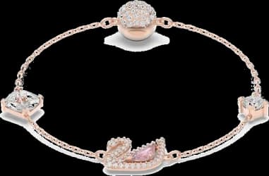 Bracelet Swarovski Dazzling Swan en métal plaqué or rose à fermoir magnétique Cygne incusté de cristaux