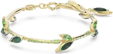 Bracelet Swarovski Dellium 5645374 Bambou Vert Plaqué or