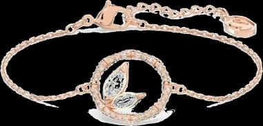 Bracelet Swarovski Dellium bambou 5645376 plaqué or rose cristaux blancs