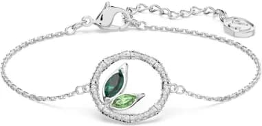 Bracelet Swarovski Dellium Cercle Bambou Vert Rhodié