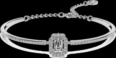 Bracelet Swarovski Jonc Millenia en métal rhodié vue 4
