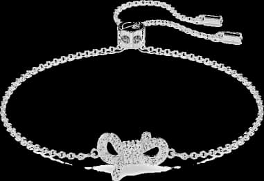 Bracelet Swarovski Lifelong Bow 5646738 plaqué rhodium cristaux blancs