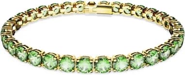 Bracelet Swarovski Matrix Tennis 5658849 taille ronde vert doré