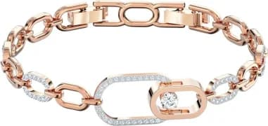 Bracelet Swarovski Sparkling Dance 5554217 plaqué or rose cristaux blancs