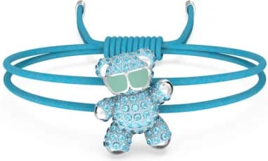 Bracelet Swarovski Teddy Bleu Rhodié incrusté de cristaux