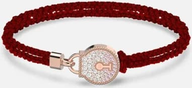 Bracelet Swarovski Togetherness 5561598 corde tressée rouge cristaux roses et blancs