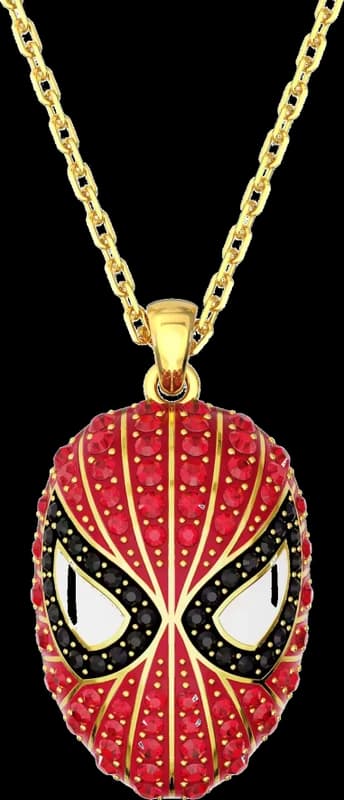Collier pendentif Swarovski SpiderMan Marvel chaine plaqué or