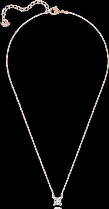 Collier Swarovski Attract solitaire carré en métal rhodié
