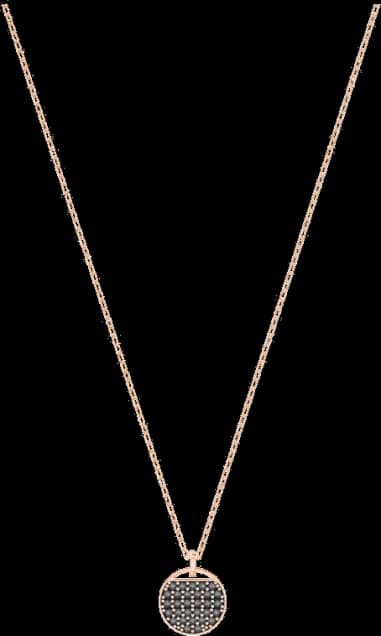 Collier Swarovski Ginger 5347296 plaqué or rose avec cristaux noirs