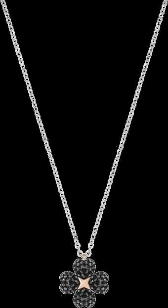 Collier Swarovski Latisha Flower 5368980 plaqué rhodium pendentif réversible incrusté de cristaux