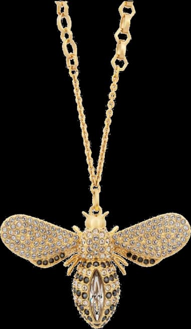 Collier Swarovski Lisabel 5394212 plaqué or abeille incrustée de cristaux