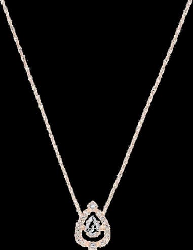 Collier Swarovski Sparkling Dance 5451993 plaqué or rose cristaux blancs