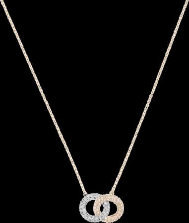 Collier Swarovski Stone 5414999 plaqué or rose cristaux blancs