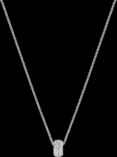Collier Swarovski Stone Round 5368042 plaqué rhodium cristaux blancs